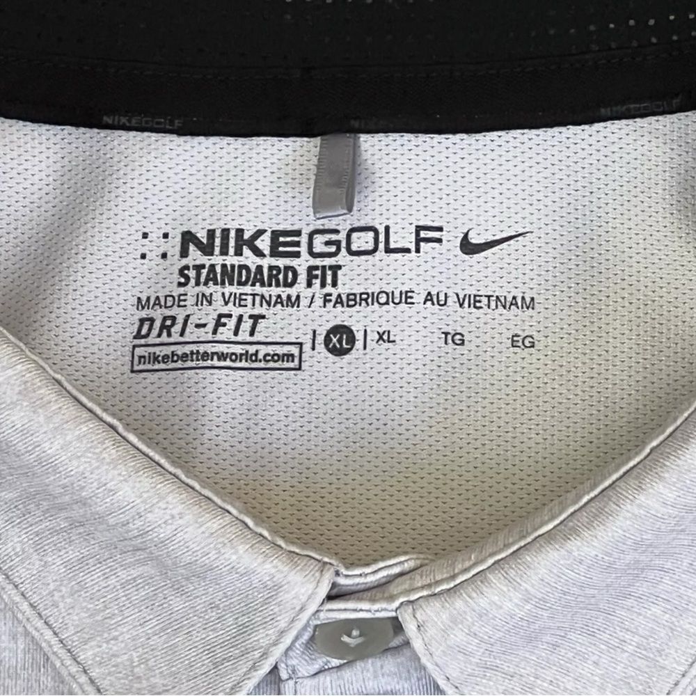 Men’s NIKE Dri-Fit Yellow Gray Stripe Polo Size XL - Picture 5 of 10